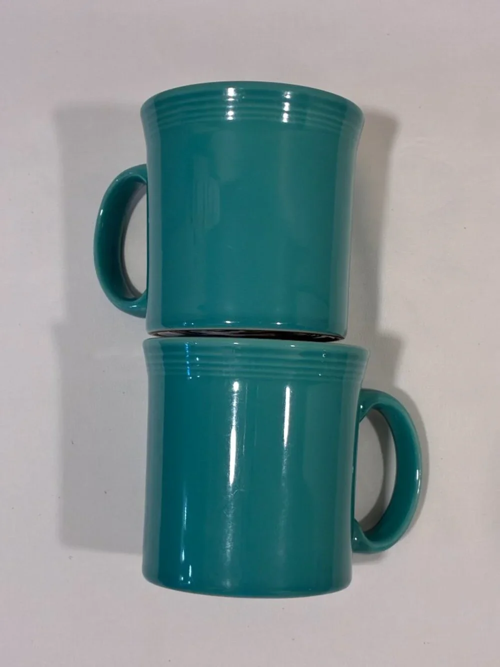 Fiestaware Java Coffee Mug Set of 2 Homer Laughlin China Turquoise 12 oz EUC